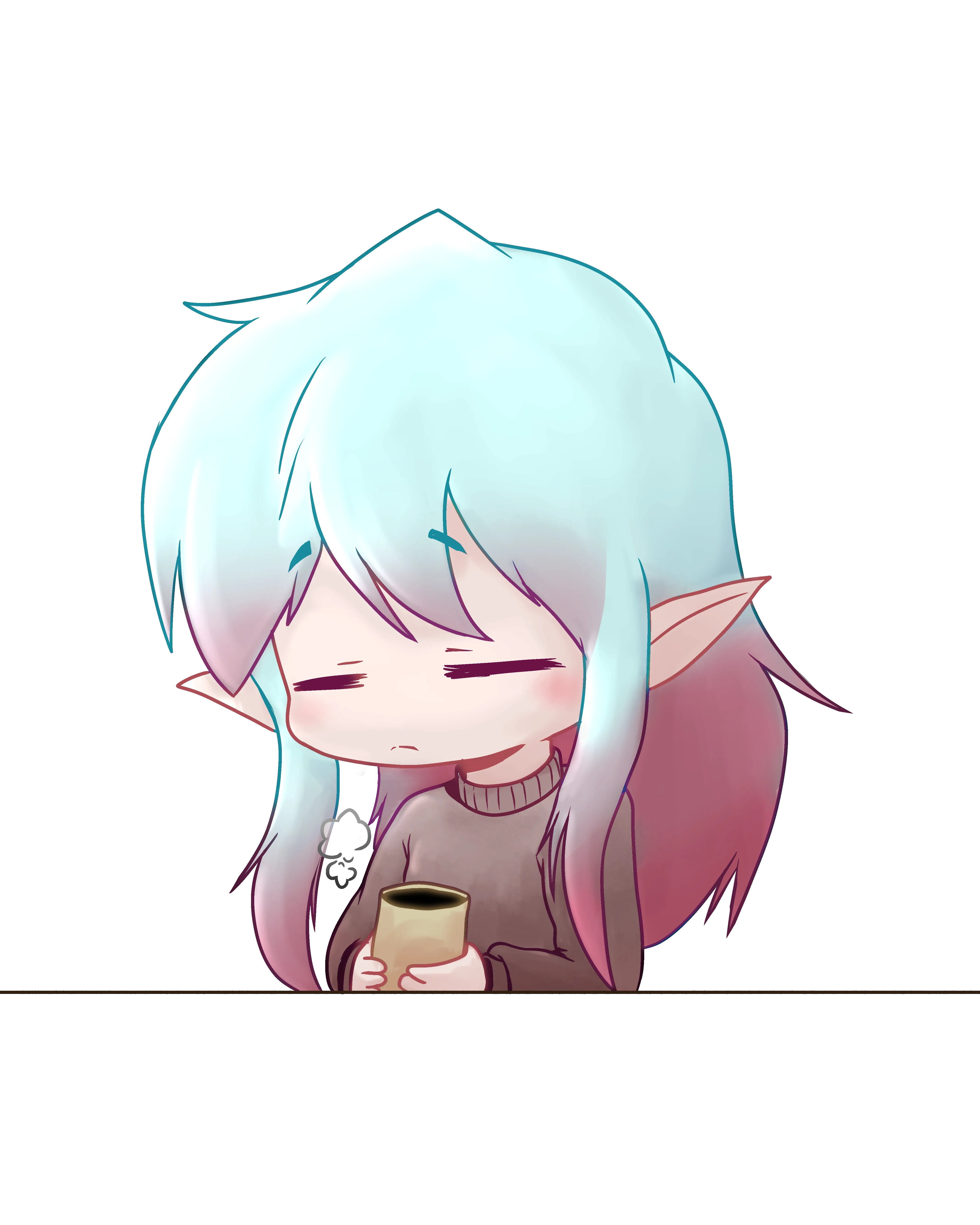 Ury tomando café